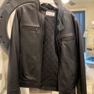 Men's Black Leather Jacket - SIZE SMALL